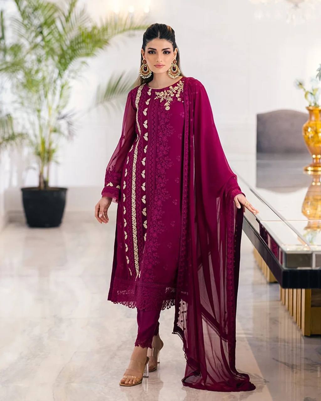 Premium Purple Kurti Set