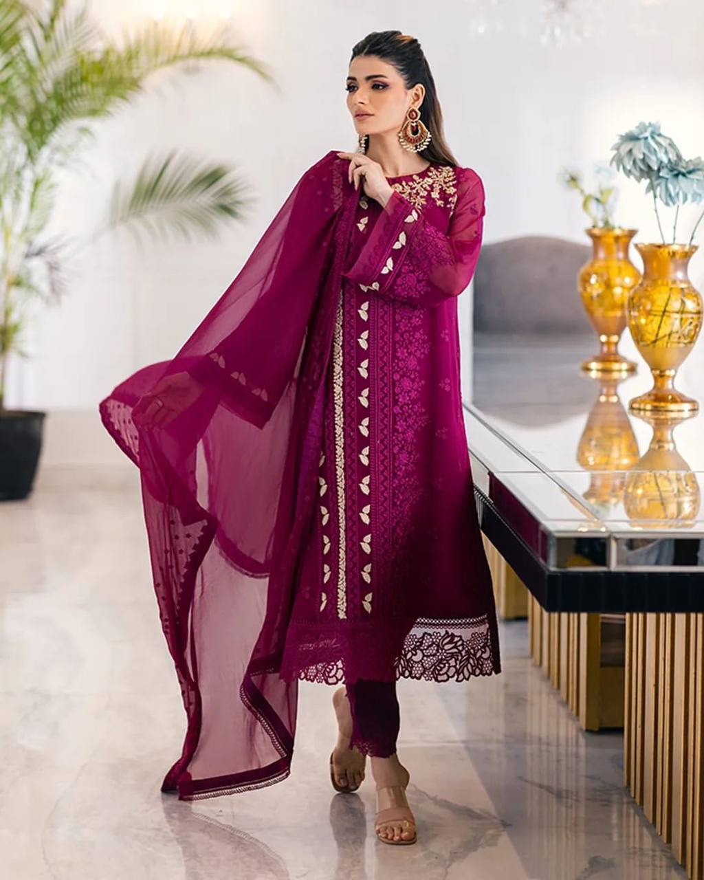 Premium Purple Kurti Set