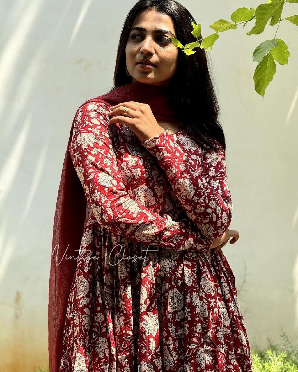 RED ROYAL COTTON 60 60 SUIT SET