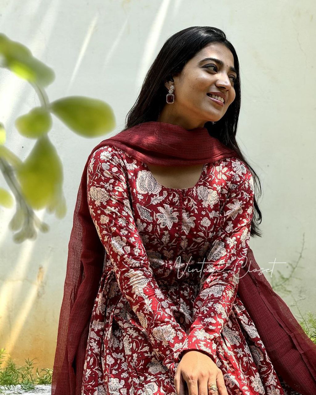 RED ROYAL COTTON 60 60 SUIT SET