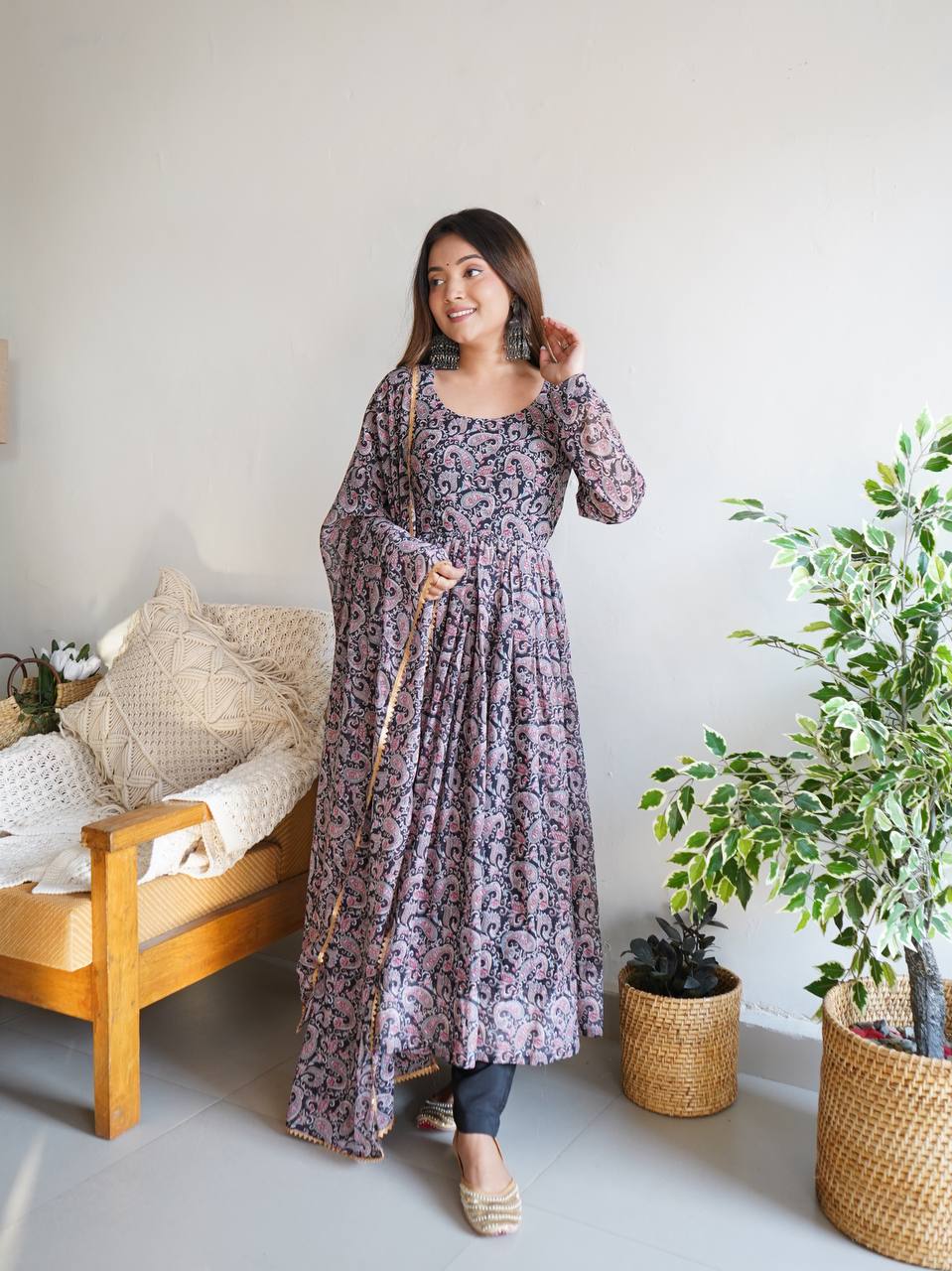 Alluring Kalamkari Anarkali Suit