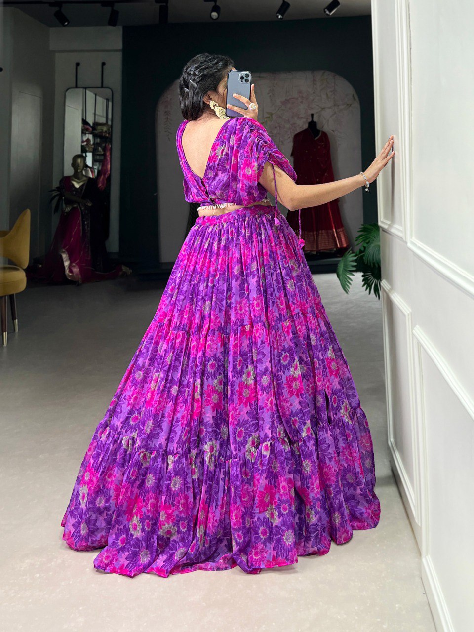 Graceful Chiffon Silk Lehenga – Light, Elegant & Beautiful