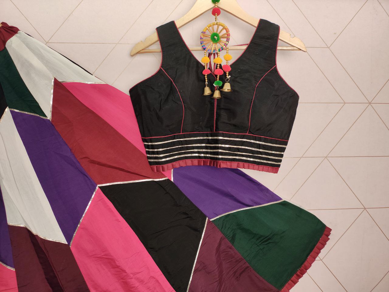 Vibrant Multicolour Lehenga Choli for Navratri Garba Nights