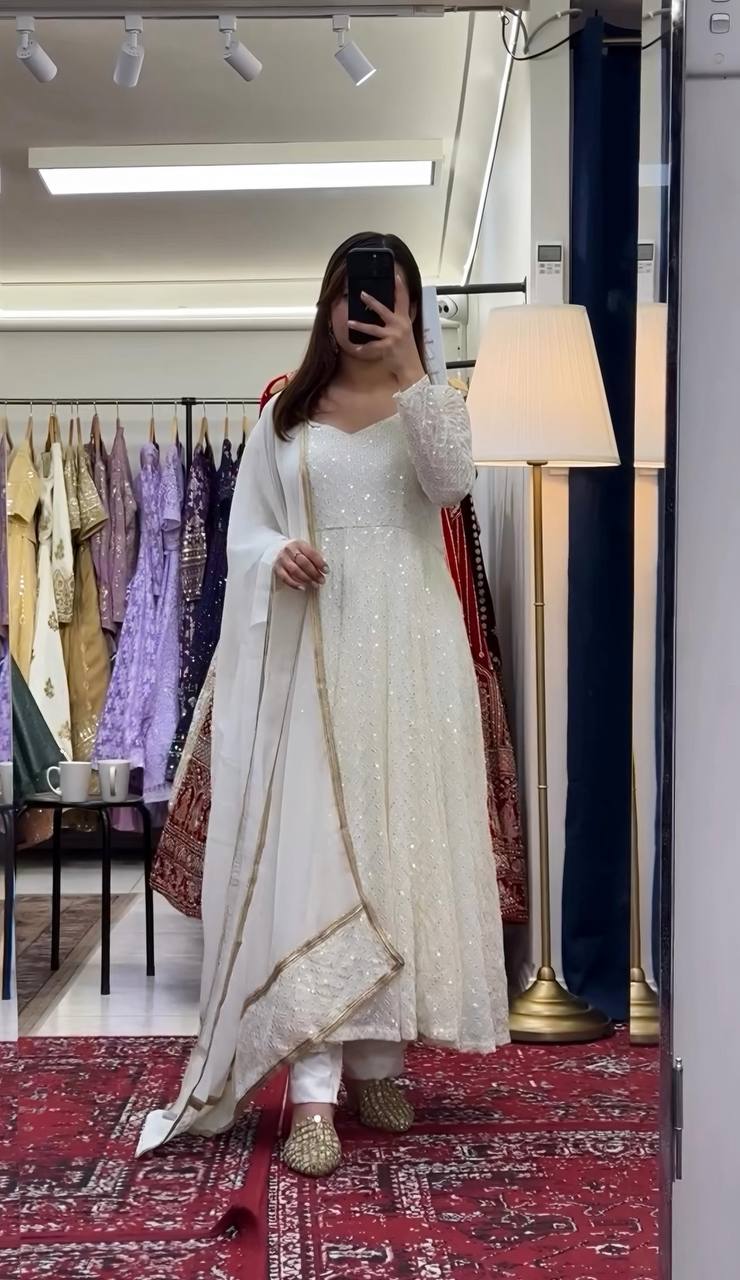 Royal Anarkali Dress with Embroidery Work