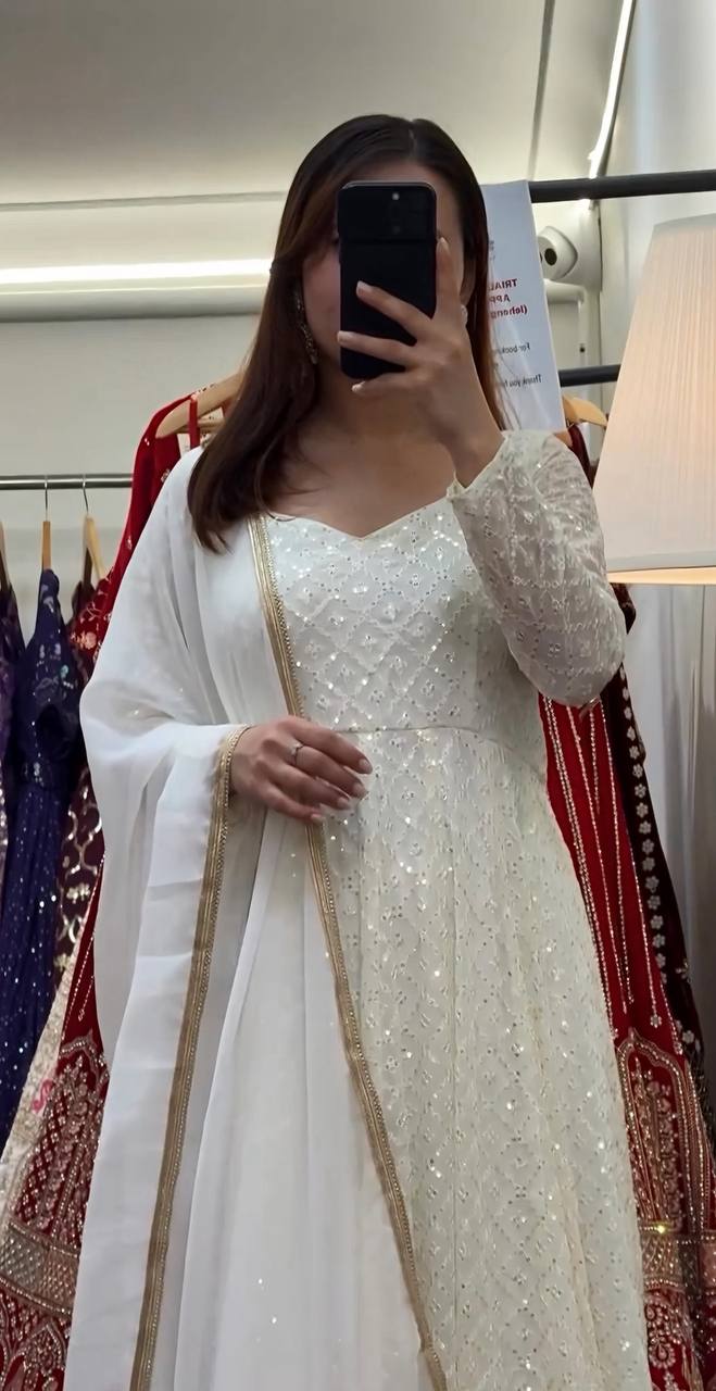 Royal Anarkali Dress with Embroidery Work