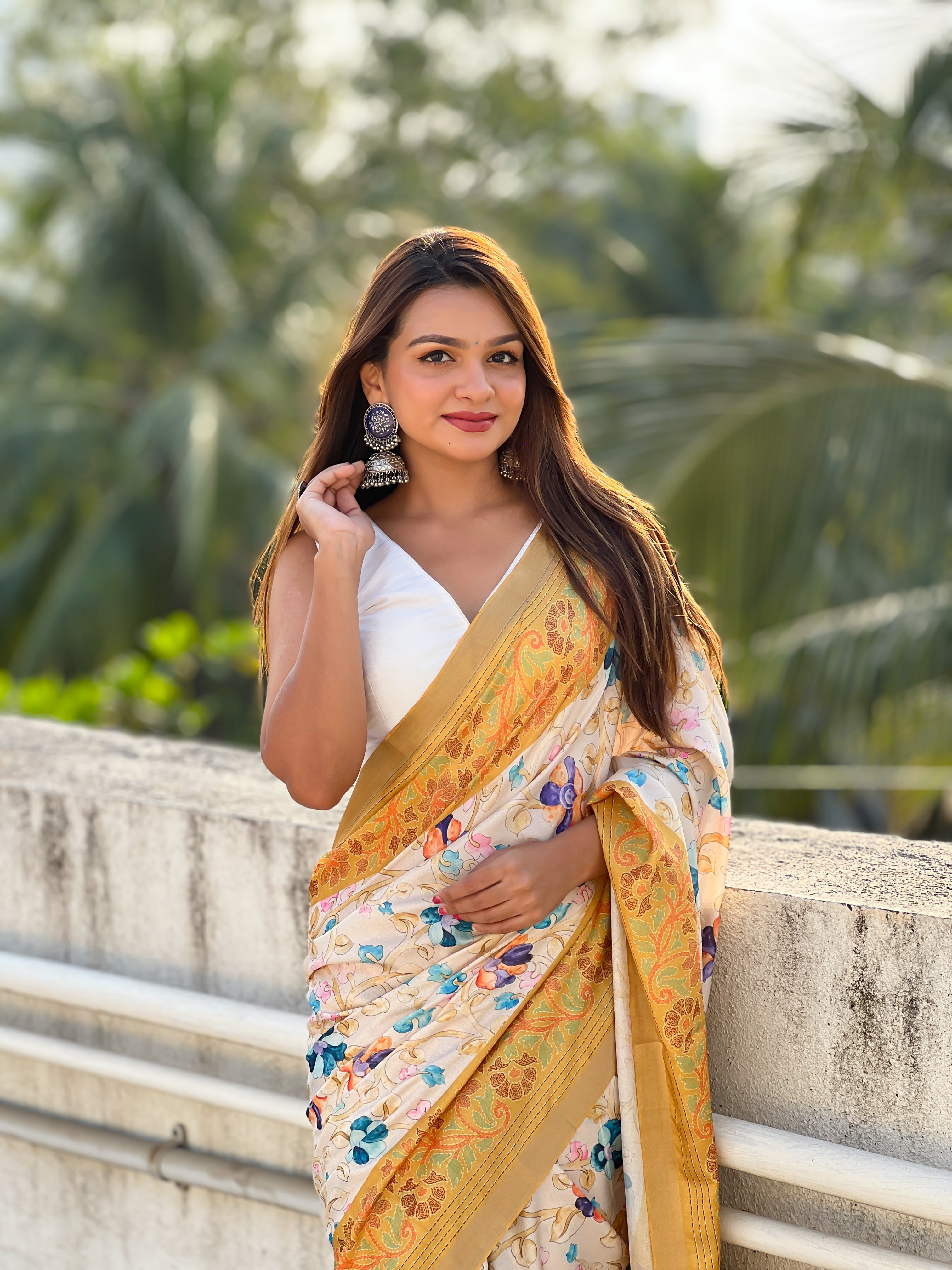 🌟 TUSSAR KALAMKARI SAREE      Fabric Base: Tussar Silk