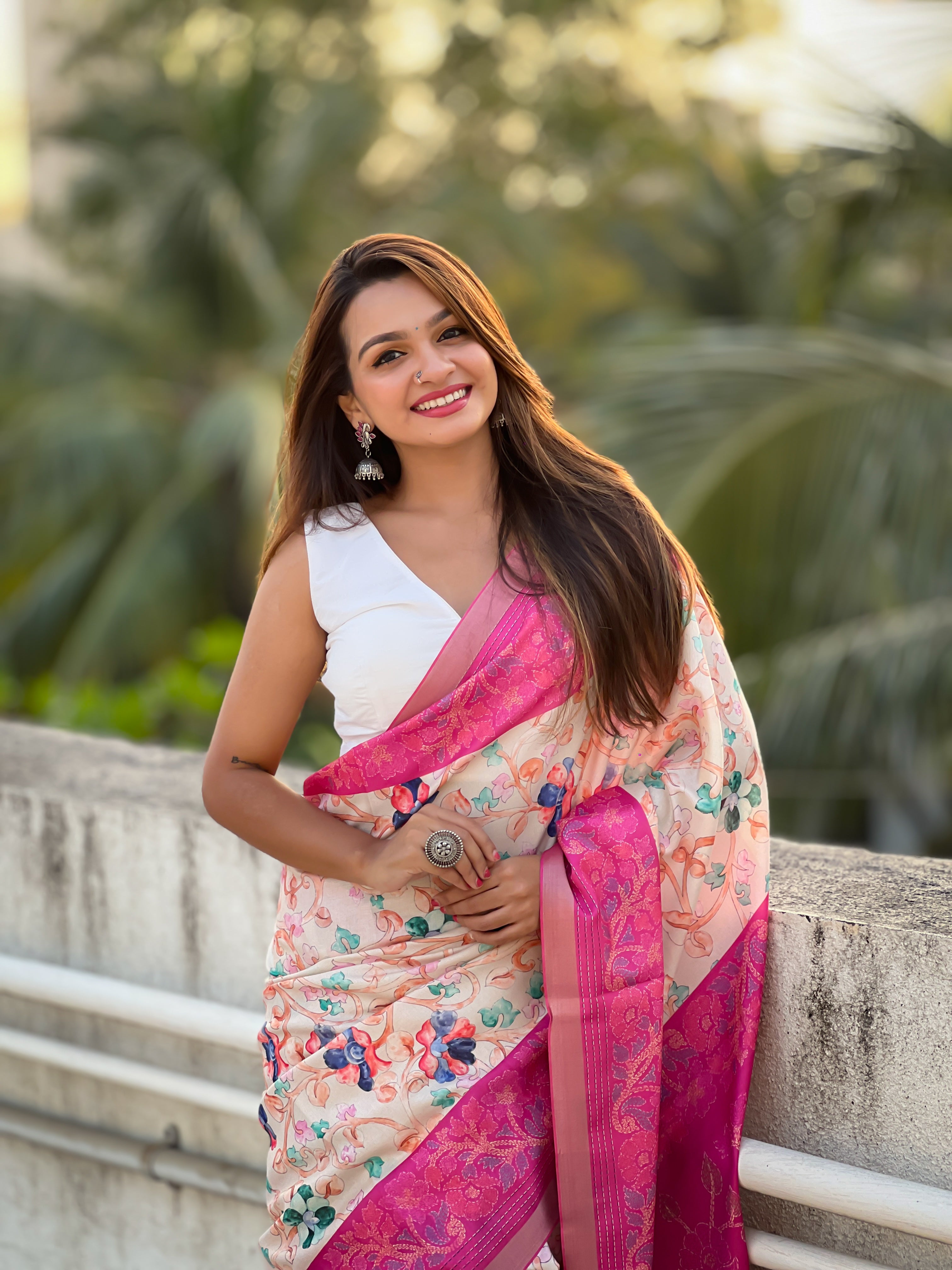 🌟 TUSSAR KALAMKARI SAREE      Fabric Base: Tussar Silk