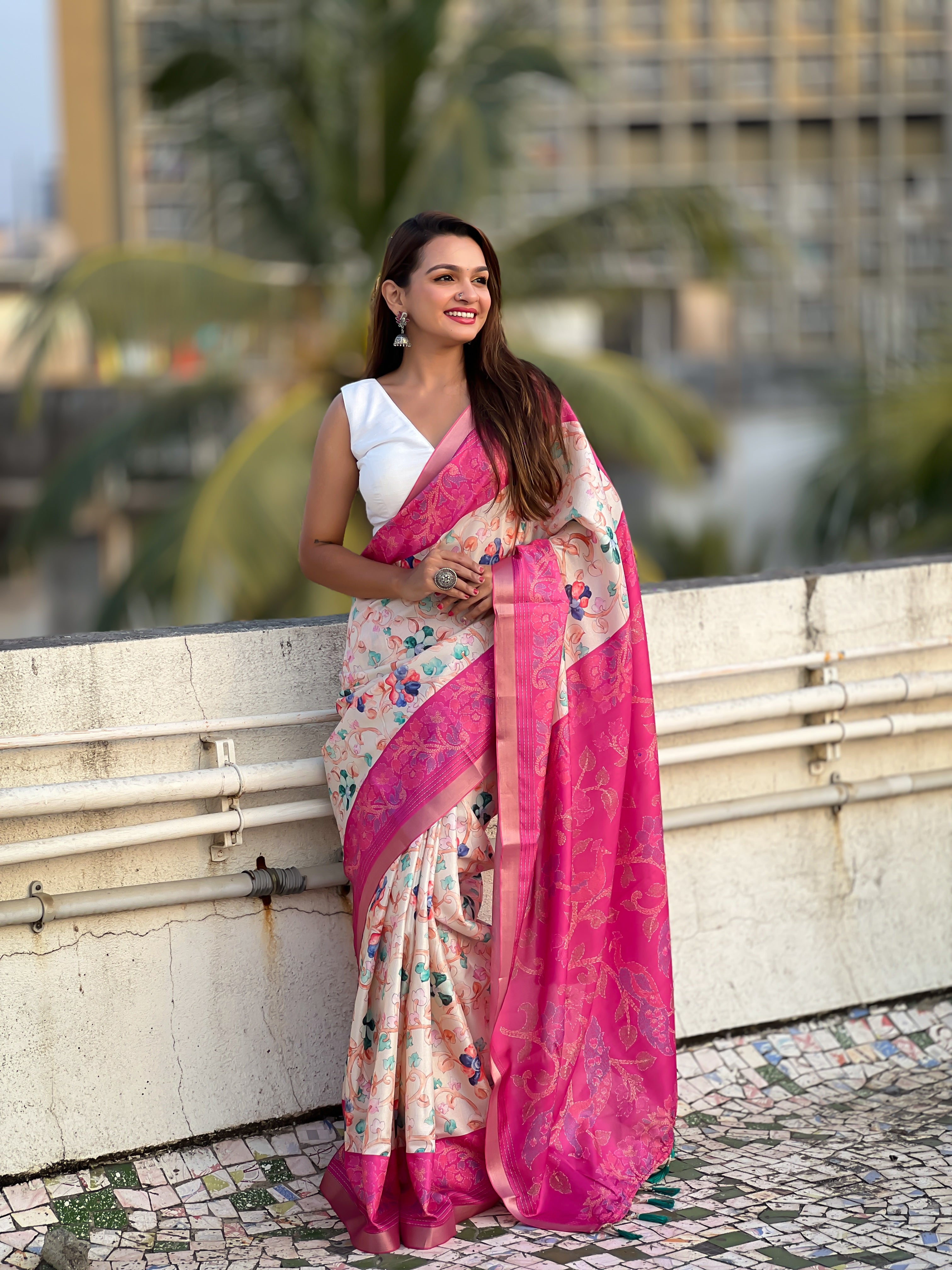 🌟 TUSSAR KALAMKARI SAREE      Fabric Base: Tussar Silk