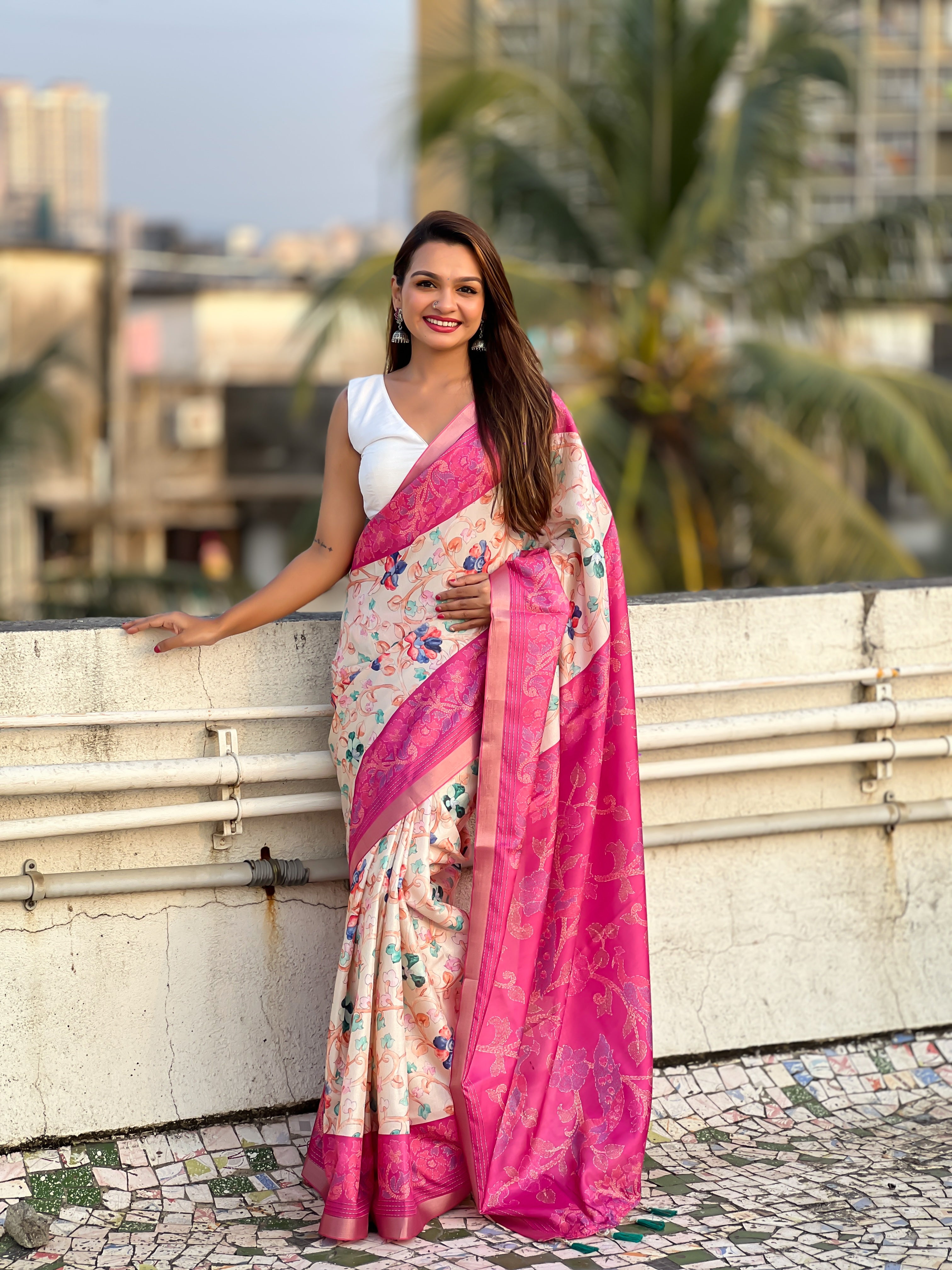 🌟 TUSSAR KALAMKARI SAREE      Fabric Base: Tussar Silk