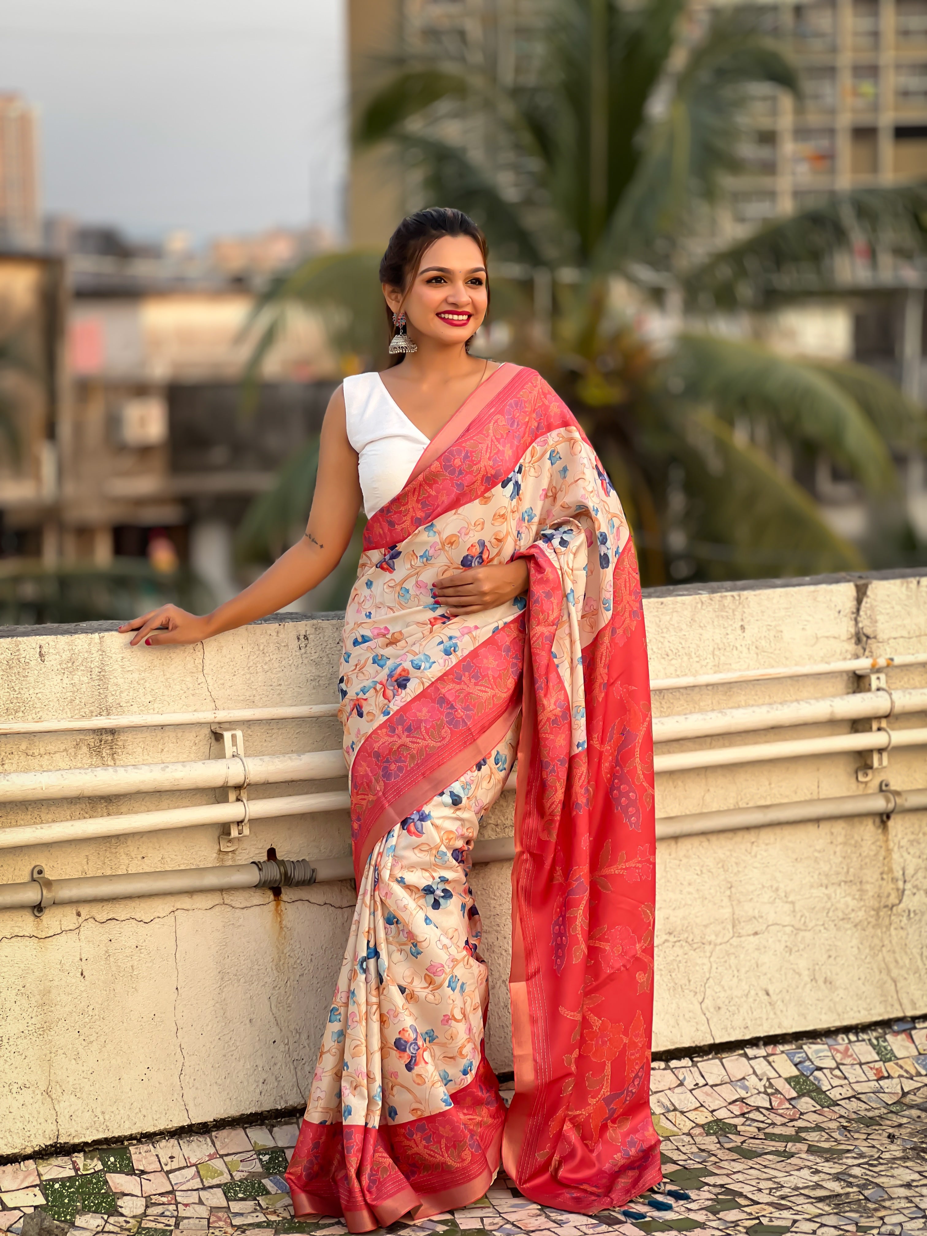 🌟 TUSSAR KALAMKARI SAREE      Fabric Base: Tussar Silk