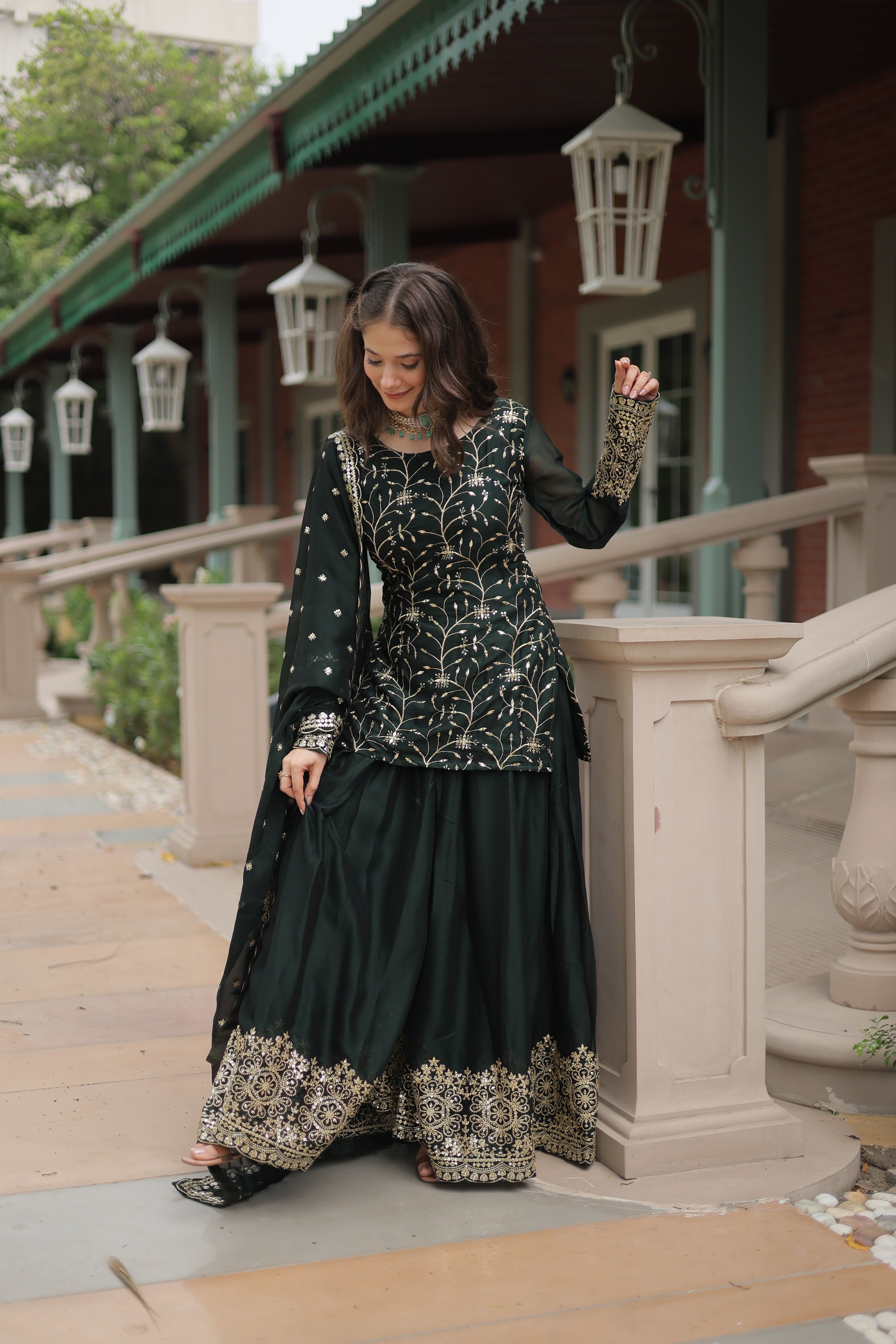 Rangoli Silk with Heavy Sequins & Thread Embroidered Work