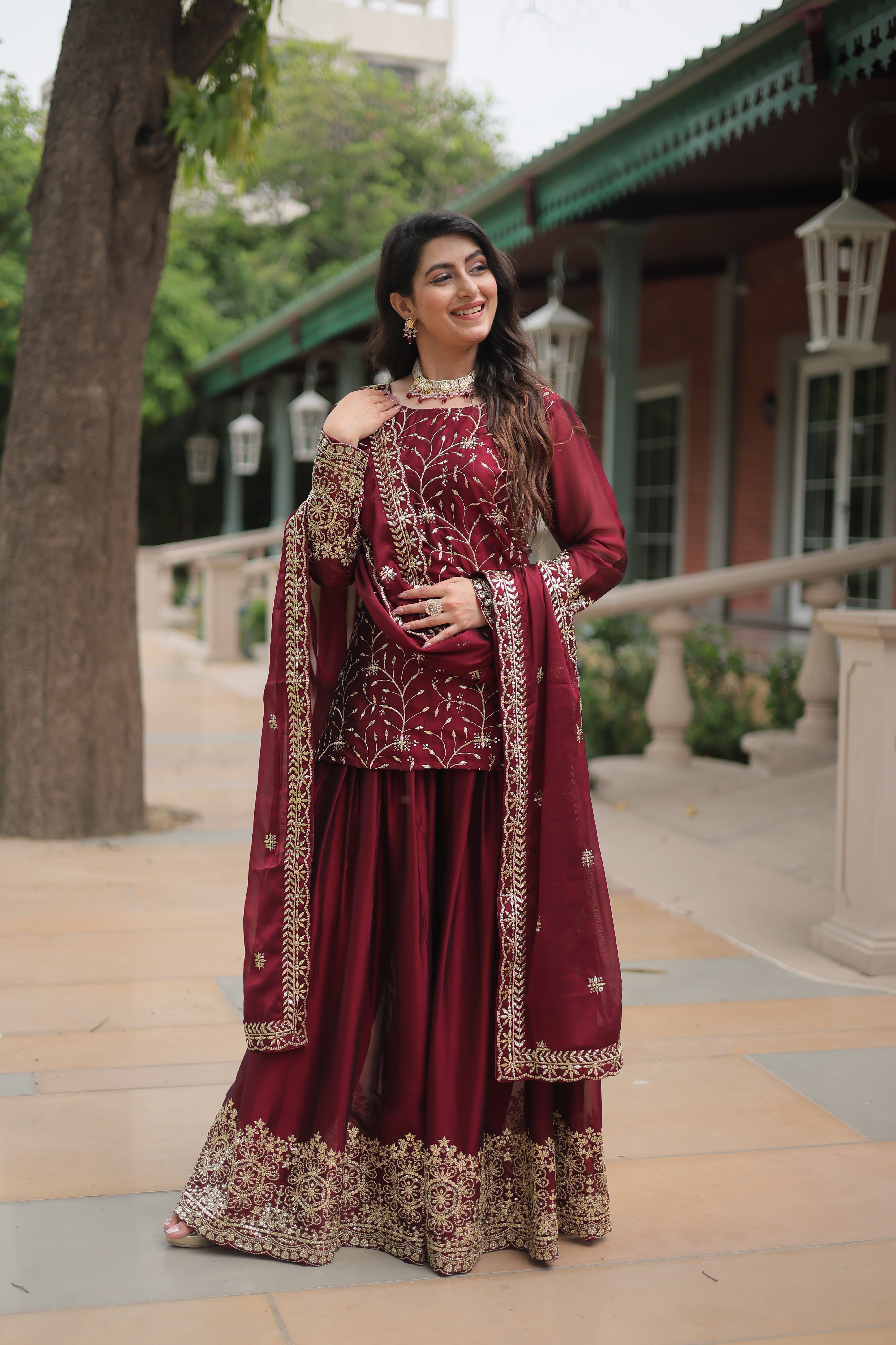 Rangoli Silk with Heavy Sequins & Thread Embroidered Work