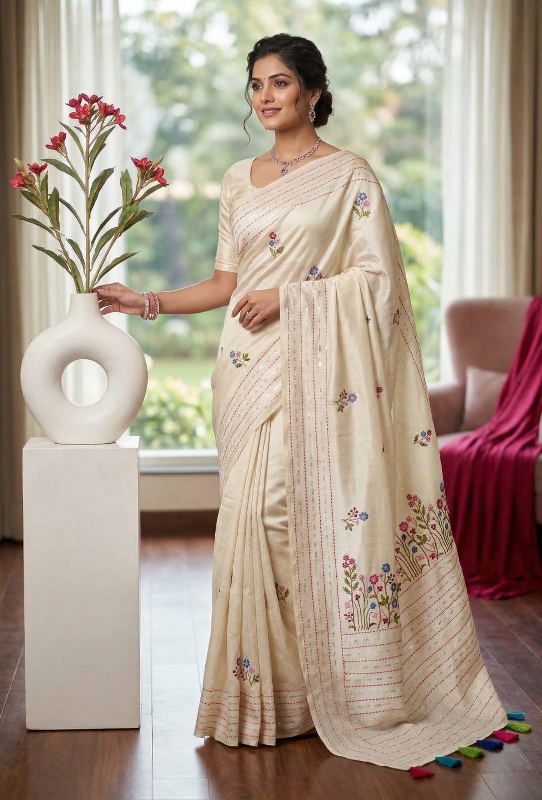 Trendy Assam Cotton Saree with Rich Pallu Design